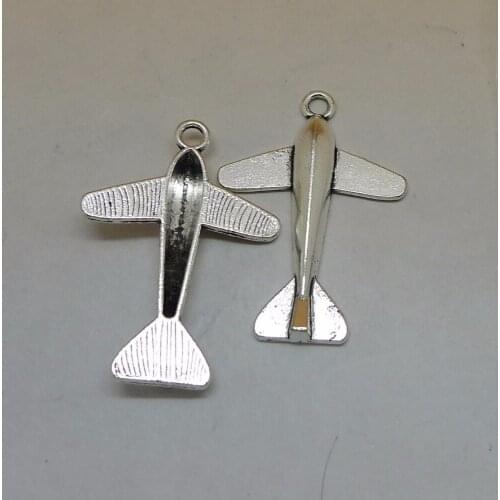 ALYMMO 8Pcs/lot Vintage Silver/Bronze Aircraft Charms 36x25mm Airplane Pendant Jewelry Charms DIY Supplier