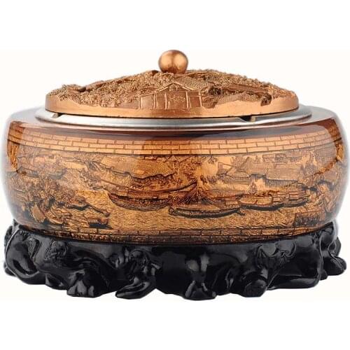 Large Ashtray Creative Personalized Trend with Lid Home Living Room Office Ashtray Elegant Retro Business Gift