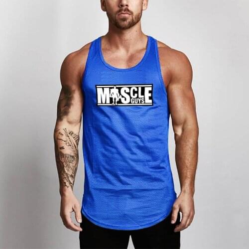 Brand WorkoutMesh Mens Tank Top Fitness Fashion Casual Singlets Sleeveless Gym Tanktops Bodybuilding Vest Stringer Undershirt