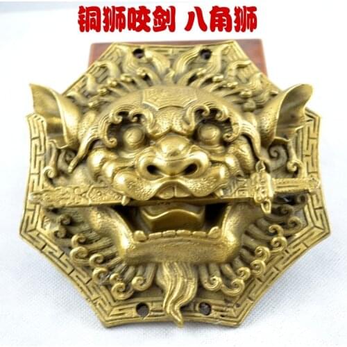 Bronze bronze lion sword lion head finaning apotropaic feng shui products Bronze art Crafts copper decoration
