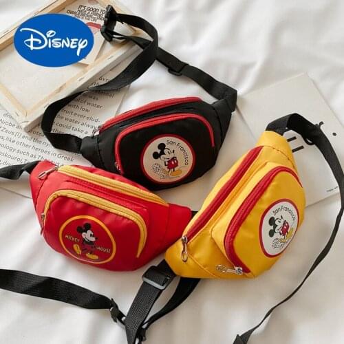 Disney Childrens Bag New Mickey Mouse Shoulder Chest Bag Korean Fashion Baby Coin Purse Boys and Girls Messenger Bag