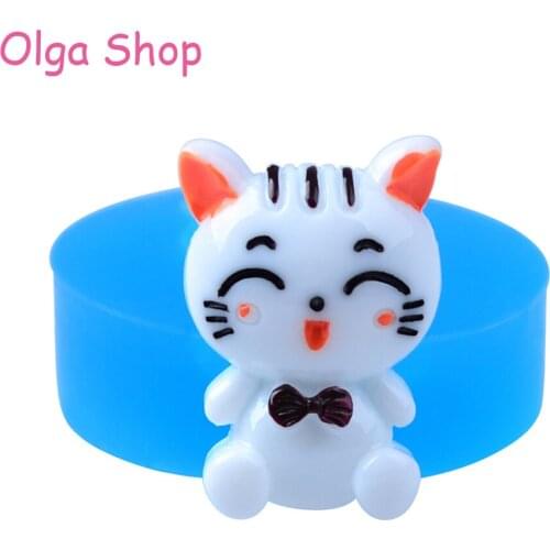 DYL539 28.3mm Kawaii Cat Silicone Push Mold - Animal Mold Sugarcraft, Cake Decoration, Fondant, Candy, Chocolate, Cookie Biscuit