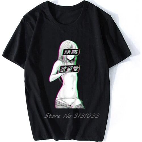 Waifu Material Lewd Conduct Hentai Shirt For Anime New Fashion Summer Short Sleeves Cotton Print T Shirt Tees