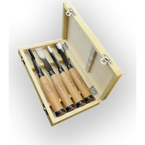 4Pcs Woodpecker Dry Hand Wood Carving Tools Chip Detail Chisel set Knives tool