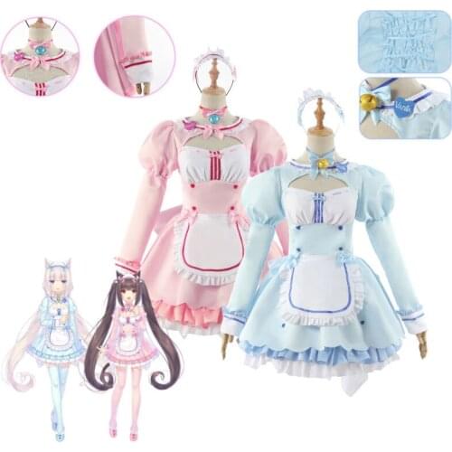 Anime Nekopara Chocola Vanilla Cosplay Costume Women Maid Dresses Female Sexy Costumes Girls Halloween Christmas Full Set Suit