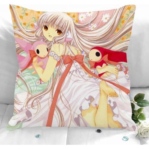 Chobits Pillow Cover Bedroom Home Office Decorative Pillowcase Square Zipper Pillow Cases Satin Soft