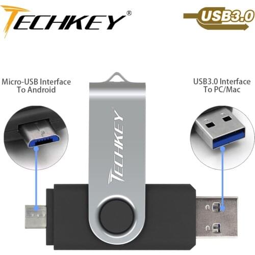 New OTG usb 3.0 usb flash drive 3.0 TECHKEY pen drive 8gb 16gb 32gb 64gb memoria cel usb stick pendrive u disk gift for mobile