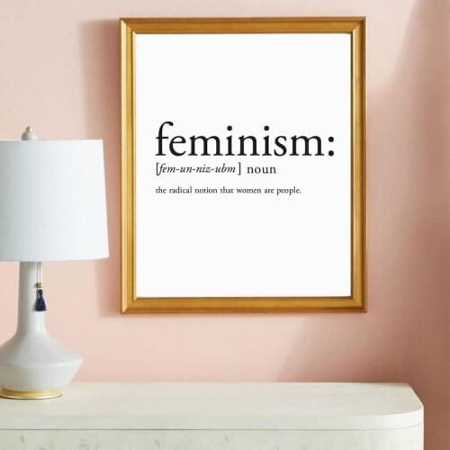Feminism Print Feminist Poster Womens March Gifts Minimalist Dictionary Wall Art Canvas Painting Womans Room wall Decor