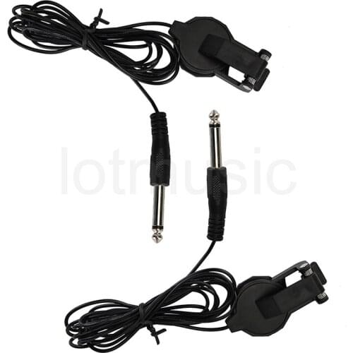 Clip On Contact Microphone Piezo Pickup Transducer for Acoustic Guitar Ukulele Pack of 2
