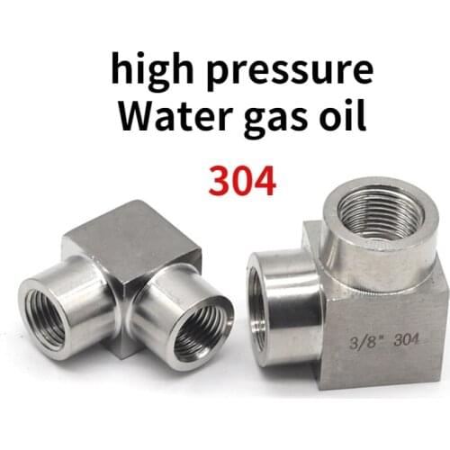 Right Angle Conversion High Pressure 1/8" 1/4" 3/8" 1/2" NPT Female 90 Degree Pipe Fitting 304 Stainless Steel Water Gas Oil