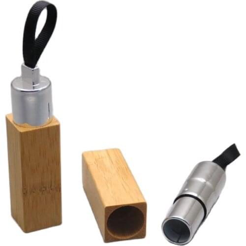 Empty Lipstick Tube 12.1mm Bamboo Lip Balm Tube Wood Lipstick Packaging Silver Bamboo Lipbalm Container Cosmetic Container 50pcs