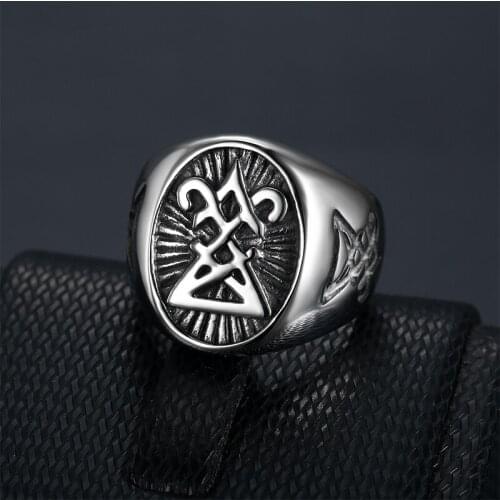Satan Lucifer Devil Ring Mens Domineering Punk Ring Jewelry Retro Mans Stainless Steel Trend Hip Hop Devil Titanium Steel Ring