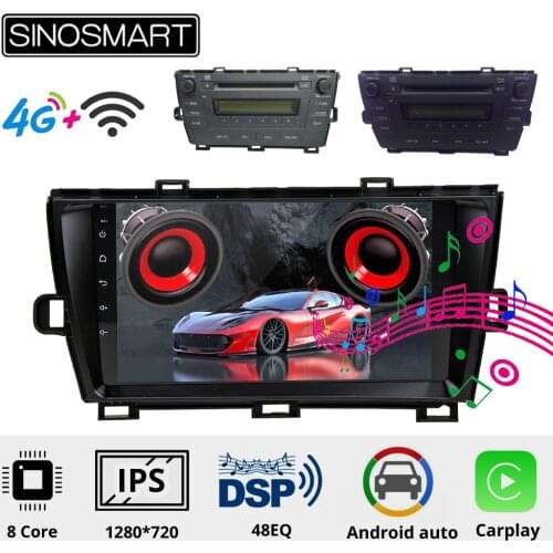 Sinosmart Car GPS Navigation Radio for Toyota Prius multimedia system Android 2009 2010 2011 2.5D IPS/QLED Screen