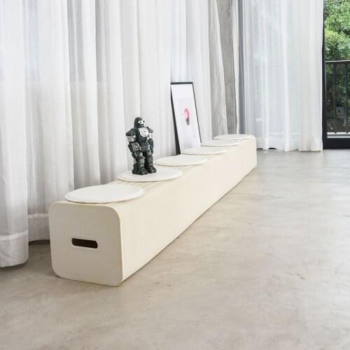 Foldable Bench Retractable Elastic Commercial Stools Creative Sofa Stools 3-9 People Seat Folding Chair For Library Studio ST6