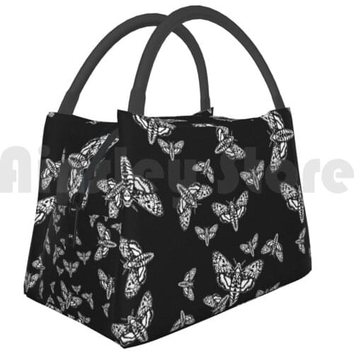 Cooler Lunch Bag Picnic Bag Death Head Moths Moth Death Head Moth Skull Head Moth Goth Gothic Skull
