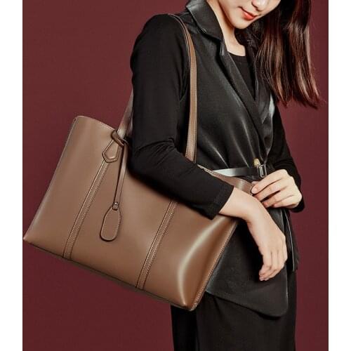 New Genuine Leather Retro Shoulder Bag For Women 2021 High Quality Ladies Large Casual Totes Female Shopping Travel Hand Bags