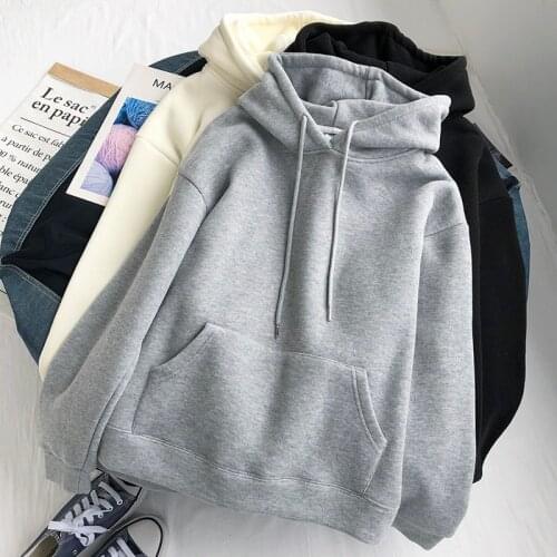 Oversized 8 Colors Sweatshirts autumn Womens Solid Hooded Female 2021 Cotton Thicken Warm Hoodies Lady Autumn Fashion Tops