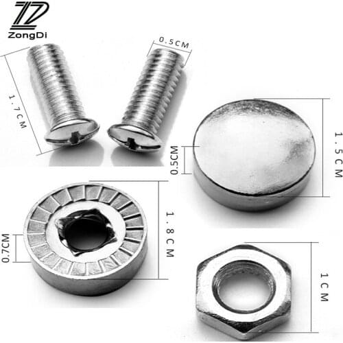 ZD 16X Car License Plate Bolts Frame Chrome Screws for Fiat 500 Opel Insignia Suzuki Swift Hyundai Ix35 Creta Ix25 Nissan Juke