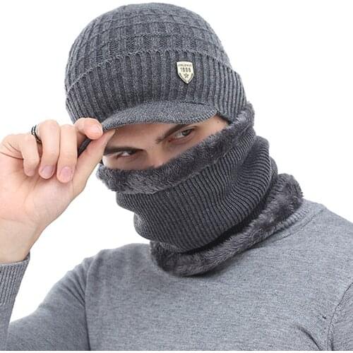 Winter Hat Beanies Hats Winter Beanies For Men Women Wool Scarf Caps Balaclava Mask Knitted Hat