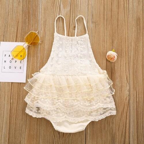 0-2Yrs Baby Girl Lace Romper Soft Infant Kids Tutu Skirts Playsuits Summer Clothing Outfits