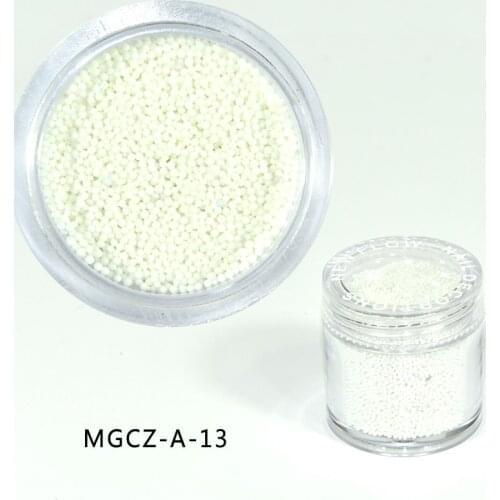 10gram/Pot 0.6mm-0.8mm White Caviar Nail Beads Glass Trend Caviar Nail Art Decorations Micro Beads MGCZ-013