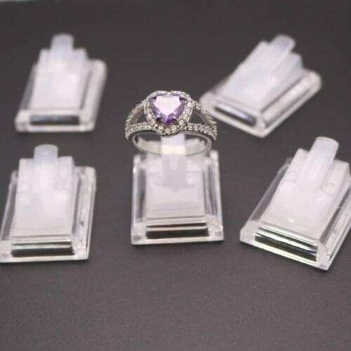 10 Pcs Rings Display Storage Deck Jewelry Display Stand Transparent Black