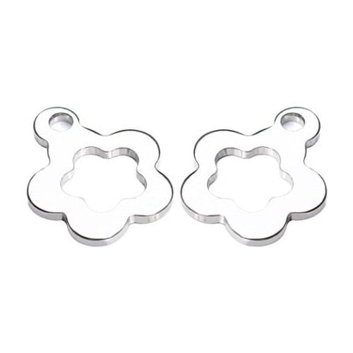 100pcs/lot 10mm*12mm flower Connector Metal Alloy Pendant For DIY bracelet Jewelry Making fg4s