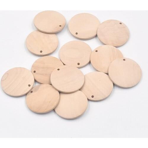 15mm-40mm Natural Color Round Wooden Beads Unfinished Wood Shapes For Baby DIY Pacifier Chain Necklace Jewelry Accessories