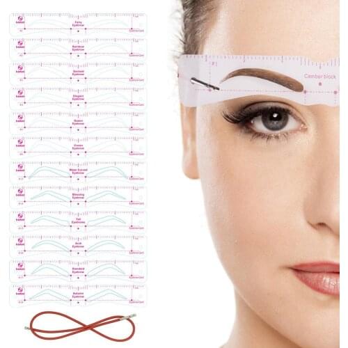 24pcs EyeBrow Shaping Stencils Grooming Kit Eyebrow Shaping Painted Model Templates Eyebrow Drawing Guide Card DIY Makeup Tools