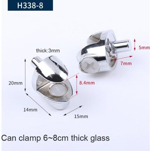 4pcs Zinc Alloy Shaft Mount Plated Fixed Shelf Glass Clamp Handrail Staircase Holder Clamps For 6-8mm Glass Accessory tools