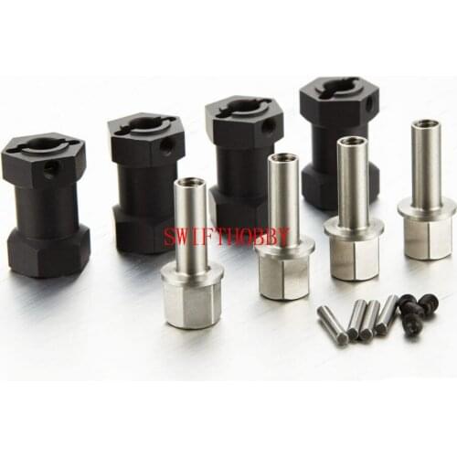 4PCS alloy Wheel Axle Hub Hubs Hex 20mm Connector 12MM AXIAL SCX-10