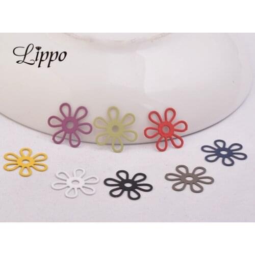 50pcs AC10911 15mm Flower Filigree Charms Diy Jewelry Necklace