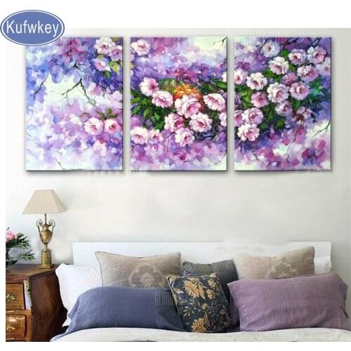 5d diy diamond painting cross stitch"fantasy flower"sale diamond embroidery full square/round diamond mosaic painting 3pcs/set