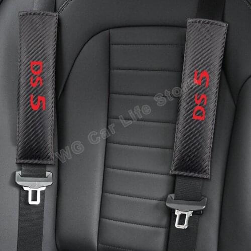 Car Safety Belt Protector For Citroen Ds5 Accessories Auro Seatbelt Shoulder Pad Carbon Fiber Seat Belt Holder Vehicle Supplies