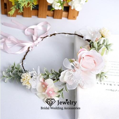 CC Women Wreath Wedding Hair Accessories Engagement Jewelry Bridal Crowns Lady Sweet Princess Flower Hairband Garland Gift 58428