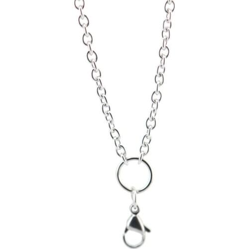 Stainless Steel 0.8mm 3mm Width 30'' flat cable Necklace Chain For memory living Glass Locket & oil Diffuser Locket