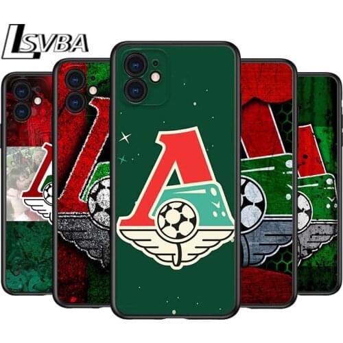Black Cover Lokomotiv Moscow Club for iPhone 11 11Pro X XR XS Max for iPhone 8 7 6 6S Plus 5S 5 SE Glossy Phone Case