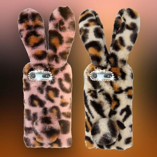 Leopard print hairy Plush fur phone Case For Fundas Sony Xperia XZ1 Compact XZ3 1 5 II III L3 L4 Sony 5 10 Plus Case Coque Cover
