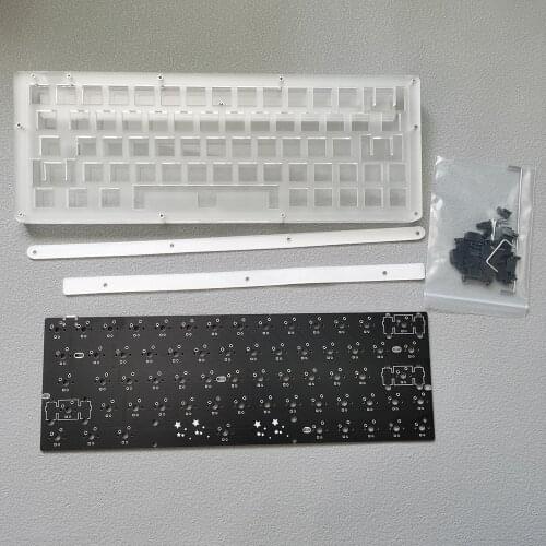 CX60 DIY Mechanical Keyboard Kits Transparent Acrylic Keyboard Case 64 Layout Welding RGB PCB Plate With Down Light
