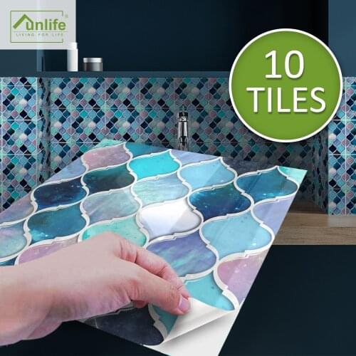 Funlife® BRILLIANT™ 15/20cm Mermaid Vine Mosaic Tile Sticker Waterproof DIY PVC Wall Sticker for Kitchen Bathroom Home Decor
