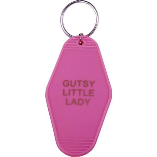 Gutsy Little Lady Hotel Keyring Golden Gems Keytag Vintage Motel inspired accessory Building Unshakeable Confidence