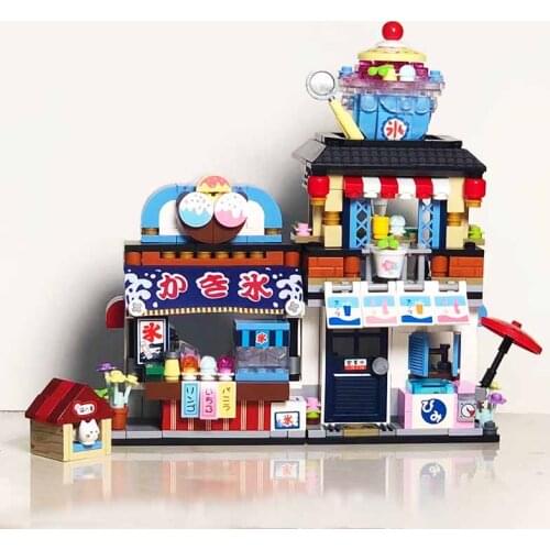 Loz Street View Series Takoyaki Shop Shaved Ice Store Mini Building Block Brick Restaurant DIY Toys For Children Birthday Gifts