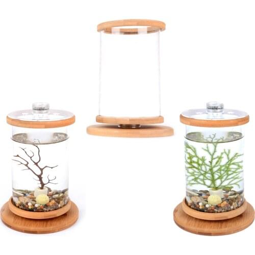 Micro-view Tank Tanks Decoration Fish Bowl Ecological Bottle Aquarium Empty Office Mini Creative Rotating Fish Glass Tanks