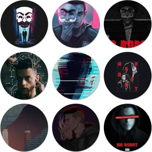 Mr Robot Rami Said Malek Icons Pins Badge Decoration Brooches Metal Badges For Backpack Decoration