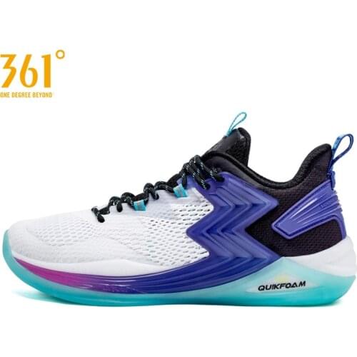 361 Degrees Mens Professional Middle-Top Anti-Slip Cushioning Basketball Shoes Mesh Breathable Sports Sneakers 572021109-1