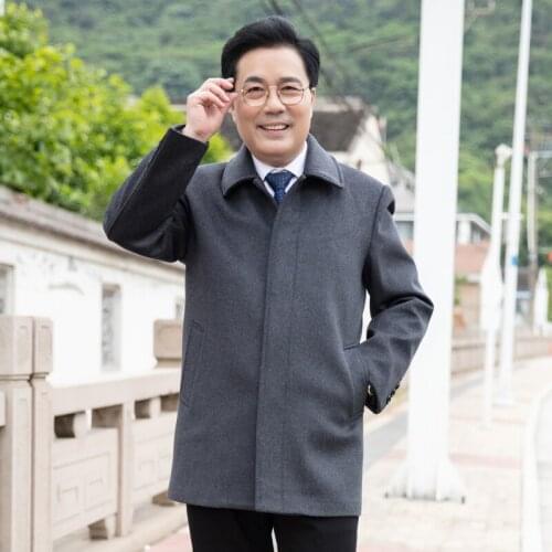 8XL 6XL Men Winter Wool Coat Mens New High Quality Solid Color Simple Blends Woolen Pea Coat Male Trench Coat Casual Overcoat