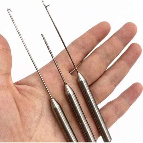 Stainless Steel Carp Fishing Rigging Needle Set Combo Metal Latching needle + Driller + Hook Hair Rig Pop-up Rig Making Tools