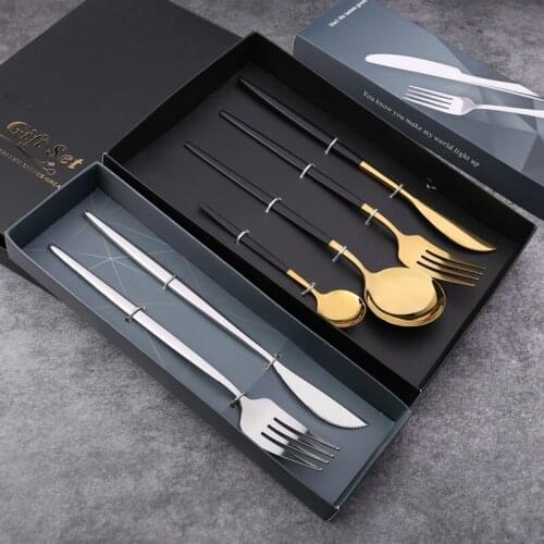 Metal Knife Fork Tableware Set Delicacy Spoon Family Holiday Hotel Tableware Steak Potato Barbecue Tableware