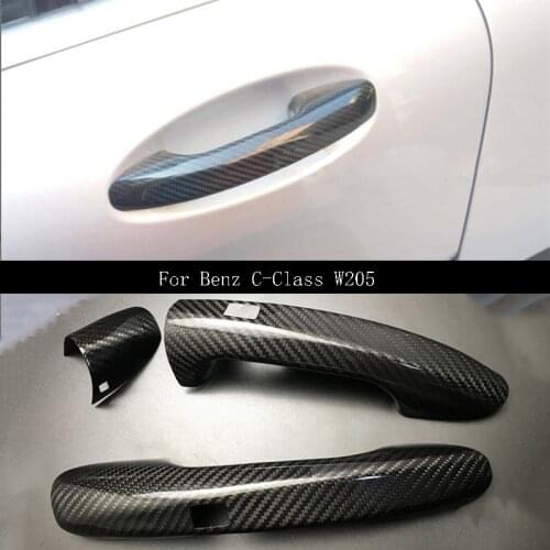 W205 for Mercedes Benz C Class Coupe W205 C180 C200 C250 C300 C350 C450 C43 C63 LHD Carbon Fiber Door Handle Cover Car Styling
