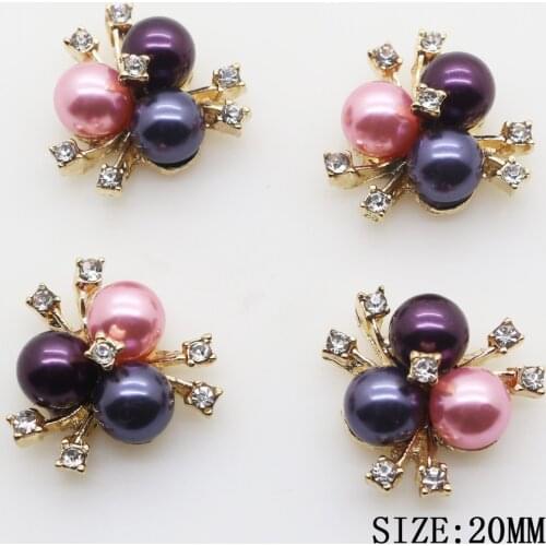 New Hot 10Pcs 20mm Flower Alloy Diy jewelry Accessories Rhinestones pedestal Embellishments Caps Decoration For Making White